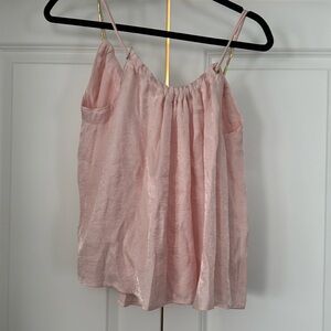 Anthropologie Glistening Baby Pink Cami “Floreat”. NWOT. Size S.